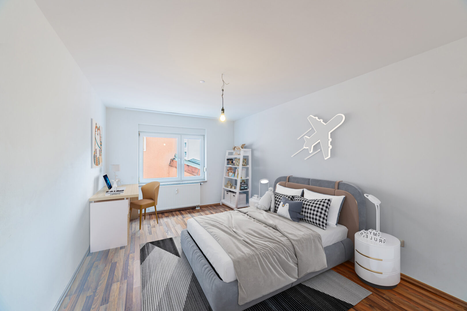 Beispiel möblierung - Kinder- oder Schlafzimmer -